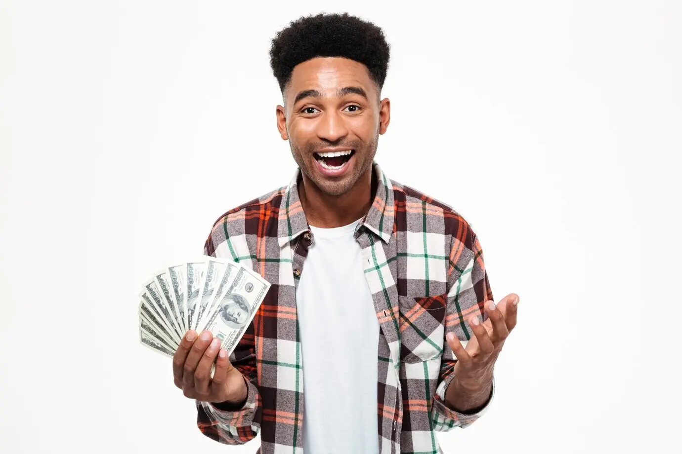 Portrait of an excited and happy African man